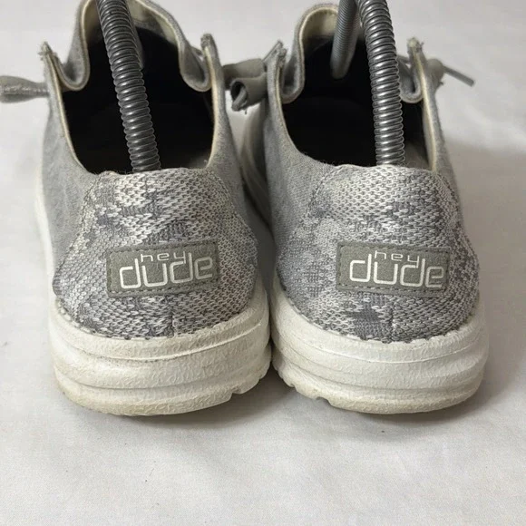 Hey Dude Shoes Womens 8 Wendy Stretch Knit Casual Moc Sneakers Glacier Gray Gym - Picture 16 of 16